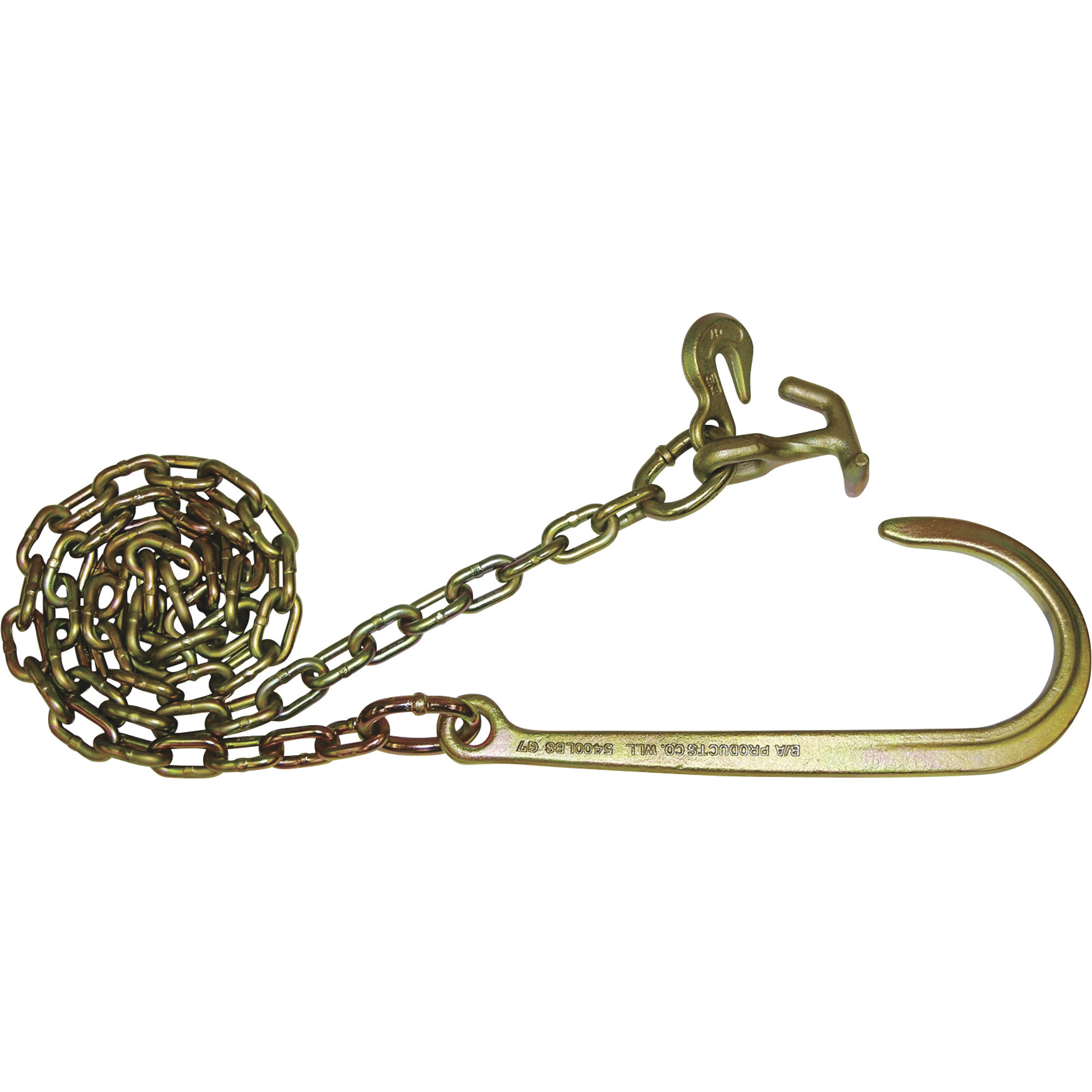 B/A Products Tow Chain with J Hook and Grab Hammer, 10ft.L, 4700-lb. Working Load, Model# N711-6H